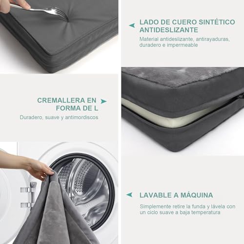Muja Cama para Perro Grandes de Doble Cara, Cama Ortopédica para Perros con Almohadillas para Orejas Extraíbles y Parte Inferior Antideslizante, Adecuado para Casa para Perro, Pisos y Sofás