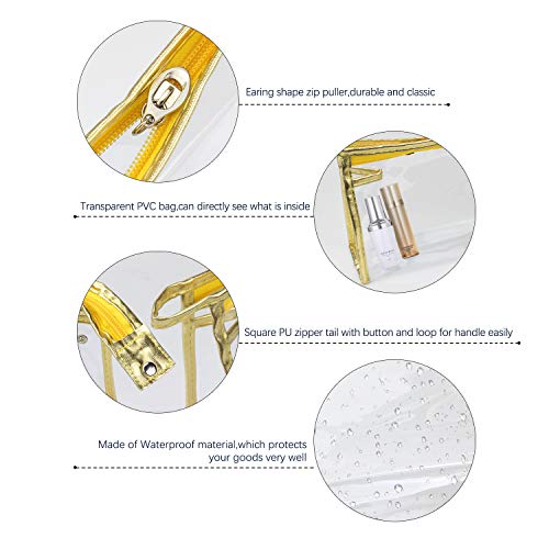 Meetory 5 Pcs Clear Waterproof Cosmetic Bag with Zipper, PVC Transparent Plastic Makeup Organizing Bags Travel Toiletry Pouch for Bathroom, Vacation and Organizing 4 Meetory 5 Pcs Clear Waterproof Cosmetic Bag with Zipper, PVC Transparent Plastic Makeup Organizing Bags Travel Toiletry Pouch for Bathroom, Vacation and Organizing