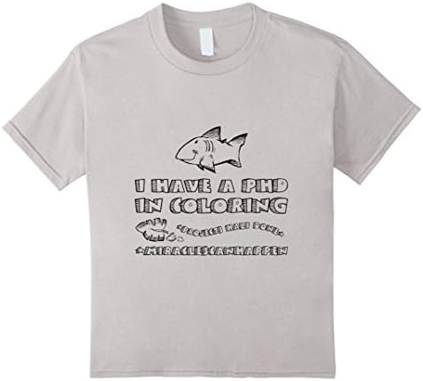 Kids PhD in Coloring Color-in Teeshirt 8 Silver