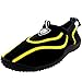 AquaShield Womens Beach Pool Exercise Yoga Slip On Aerobics Water Socks Surf Shoes - 40 - ZWS0013 Black/Yellow