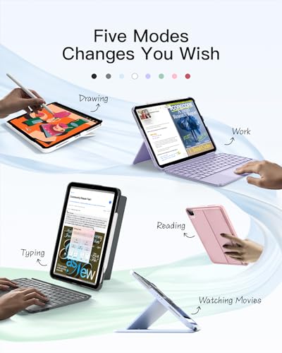 Inateck Ultralight Keyboard Case with Touchpad for iPad A16 11th Gen 2025/10th 2022 (11/10.9 inch), Detachable Keyboard for iPad Air 11" M4 2026/M3/M2, Air 5/4, Pro 11" 4/3/2/1, UK Layout, Black