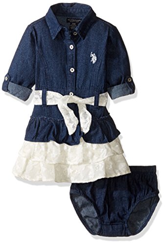 U.s. polo assn. baby girls  woven western dress, dark w…