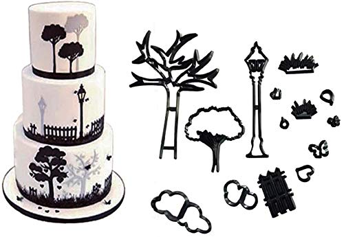 Xfaiz 9pcs Cookie Cutter Set for Wedding Anniversary Bride Engagement Sugar Cake Decoration