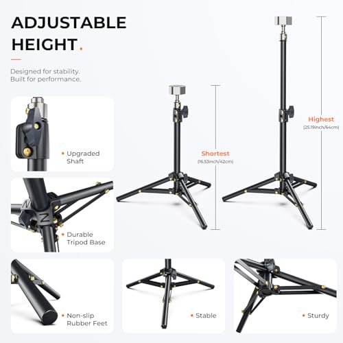 HFYSLMSS Starlink Mini Tripod Mount, 2 Level Adjustable Height and 360° Tilt Compatible with Starlink Mounting Kit, Starlink Mini Mount Adapter with Sturdy& Stability for Outdoor Camping, RV