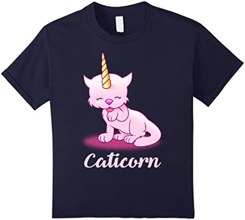 unisex-child Caticorn - Funny Cat Unicorn Kittycorn T-shirt 6 Navy