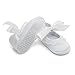 Delebao Baby Girl Infant White Satin Shoes Bootie Dance Ballerina Slippers (9-12 Months, Shoes)