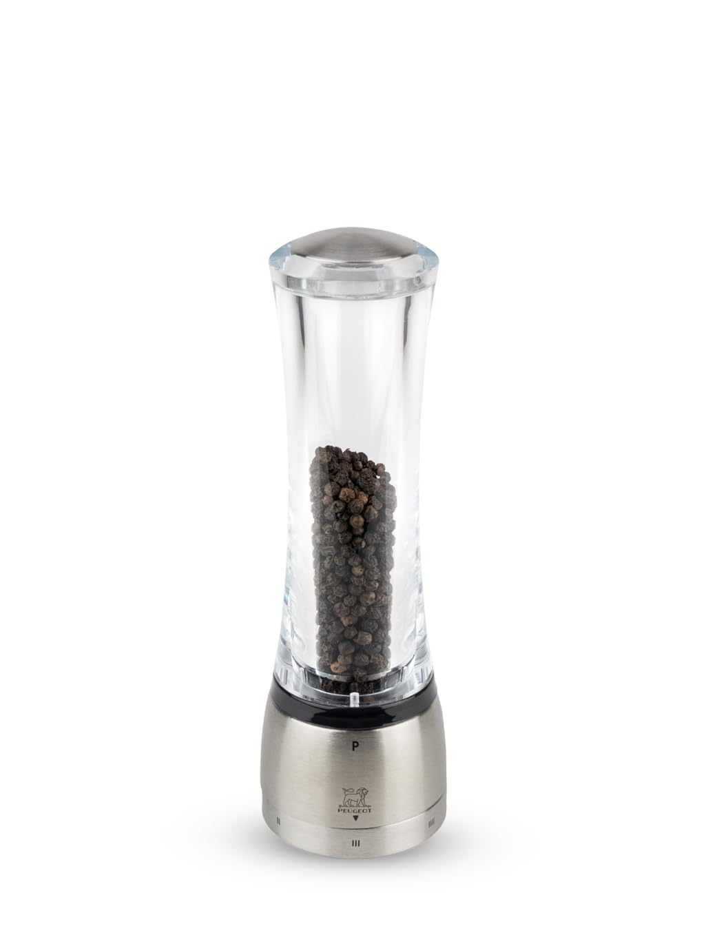 Peugeot - Daman u'Select Manual Pepper Mill - Adjustable Grinder - Acrylic and Stainless Steel, 21 cm — image 1