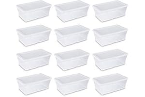 STERILITE Storage Box 13.5" X 8.3" X 4.8", 6 Qt. Clear - Pack of 12