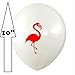 envizins 16 Pieces Pink and White 12 Inch Latex Flamingo Party Balloons with 32' White Roll Curling Ribbon