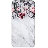 VIVIBIN iPhone Xs Max Case 6.5 inch for Women Girls, Xs Max iPhone Case Clear Bumper Soft Silicone Rubber TPU Cover Slim Fit Protective Phone Case for iPhone Xs Max 6.5 inch Grey Marble Flower