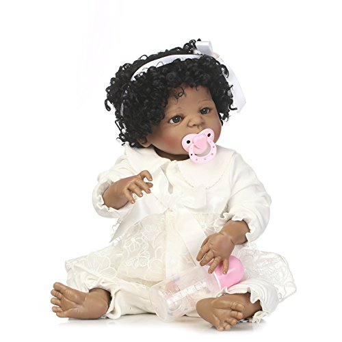Black Reborn Baby Dolls Silicone Full Body Looking Real Import