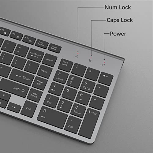 J JOYACCESS Wireless Keyboard, 2.4G Slim and Compact Wireless Keyboard with Numeric Pad for
