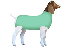 FUZIDDN Spandex Goat Tube for Show Goats - Show Livestock Supplies: Goat Covers & Blankets Rich in Color (Medium, Large) (Light Green, Medium)