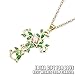 FINREZIO Pink Cubic Zirconia Cross Pendant Necklace for Women Gold-Plated Chain Necklace Jewelry Gift