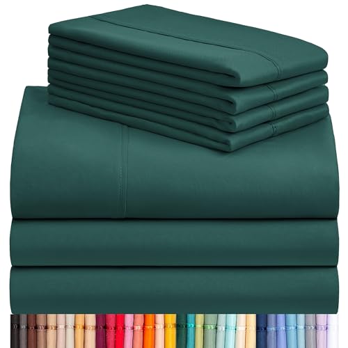 LuxClub 7 PC Split King Sheet Set Bed Sheets Deep
