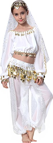 Fairycece Top Model Dance For Girls 3T 4T 4 White