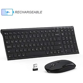 Rechargeable Wireless Keyboard Mouse Combo Jelly Comb 24ghz Ultra Slim Compact Full Size Wireless Keyboard Mouse For Laptop Pc Desktop Computer