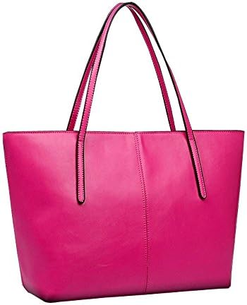 Women Handbag,Women Bag, KINGH Large Vintage PU Leather Simple Design Handbag 033 Rose Red