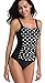 Upopby Vintage Women's Tummy Control Monokini One Piece Swimsuit Retro Bathing Suit Black Spot US 10