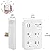 BESTTEN Wall Outlet Surge Protector with 2 USB Charging Ports (5V/2.4A) and 4 AC Outlets, 15A/125V/1875W, ETL Certified, White