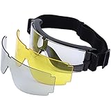 Tactical Airsoft Goggle Glasses, X800 Safety Goggles Gx1000 Eyewear Anti-Fog Anti-dust Windproof Protective 3 Interchangeable Lenses for Outdoor Unisex Hunting Paintball Riding Shooting Cycling