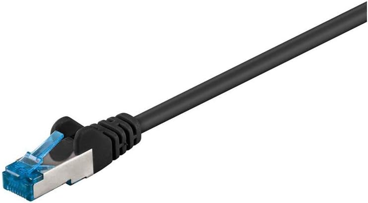 Goobay 93664 CAT 6a Patch Cable, S/FTP PiMF, Black, 0.5m Length, 0,5m
