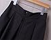 Hanlolo Womens Black Skirts Solid Color Vintage Knee Length Pleated Office Skirts 14