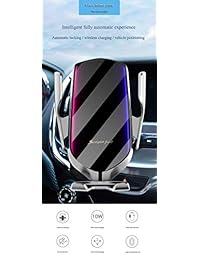 Soporte inalámbrico para cargador de coche, montaje inteligente por infrarrojos, Bluetooth incorporado, posicionamiento de vehículos, carga inalámbrica Qi, para iPhone Xs   X   XR   XS MAX   8   8Plus   Samsung Galaxy s8   s9   s10   s7, etc. (plateado)