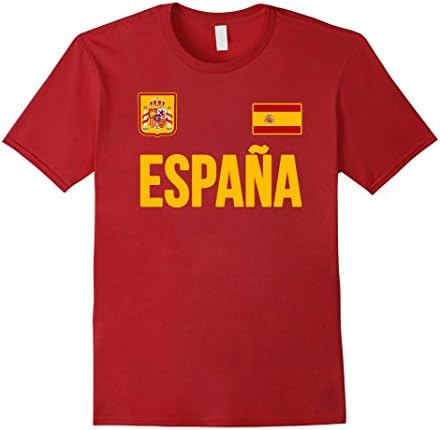 Mens Espana T-shirt Spanish Flag Spain Red Retro Soccer Style Medium Cranberry