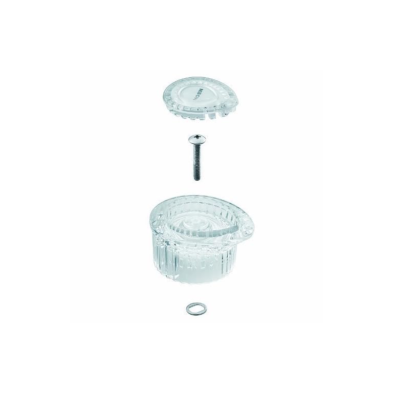 Moen 100710 PosiTemp OneHandle Tub and Shower Replacement Knob Handle Kit, White and Chrome