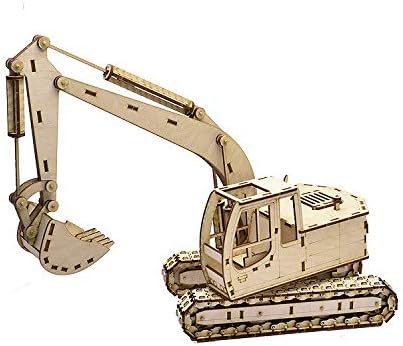 Amazon デザイナー木製ショベルメカニカルモデル 3d木製パズル おもちゃ組み立てギア コンストラクターキット 子供 ティーン 大人向けギフト 立体パズル おもちゃ