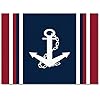 Advancey Indoor High-Low Area Rug 2'x3'Nautical Navy Blue Anchor with Red White Stripe Throw Rugs Runner for Entryway,Bedroom,Living Room