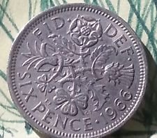 1966 ENGLISH SIXPENCE -- LUCKY WEDDING COIN -- 