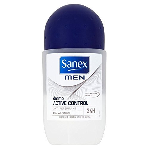 Sanex Men Dermo Antiperspirant Deodorant - Active Control Roll-On (50ml) - Pack of 2