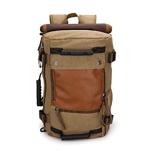 Ibagbar Canvas Backpack Travel Bag Hiking Bag Camping Bag Rucksack Khaki Sports & Outdoors, Outdoor Recreation, Camping & Hiking, Backpacks & Bags, Backpacking Packs, Hiking Daypacks