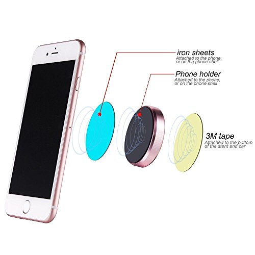 VizGiz 3 Pack Universal Dashboard Cell Phone Holder Steering Wheel Phone Holder Car Phone Mount Cradle Stand Sticker for GPS Tablet iPhone X 8 7 6s 6 Plus Galaxy S8 S7 S6 Edge,Note 5 4 etc - Thumbnail 3