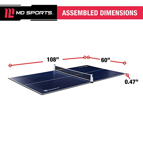 MD Sports Ping Pong and Table Tennis Conversion Tops, Regulation Size Folding, Portable Tennis