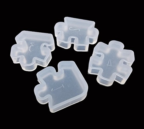 image for Honbay 4pcs Mini Puzzle Silicone Jewelry Earring Necklace Pendant Maki