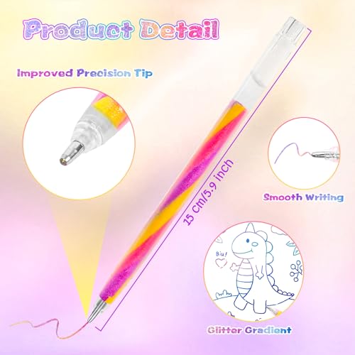 maritcan Party Bag Children's Birthday, 12 Rainbow Luminous Pens, Gifts for Girls 4-12 Years, Craft Set Children from 6 Years, Girls Gift, Easter Gifts Children, Easter Crafts