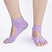 Toeless CXYY 4 Pairs Cotton Yoga Half Toe Socks with Non Slip Grips Pilates Socks, Barre, Breathable comfortable Stretchable (Black Purple Pink Gray)