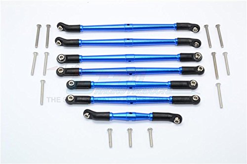 Traxxas TRX-4 Trail Defender Crawler Upgrade Parts Aluminum Adjustable Upper & Lower Suspension Links - 7Pcs Set Blue