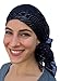 Pre Tied 100% Cotton Fitted Lurex Head Scarf Bandana, Chemo Scarf (Black)