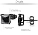 ORAZIO Black Silver Earrings for Men,Stainless Steel Cubic Zirconia Earrings 20G Mens Earrings Hypoallergenic CZ Earrings Studs Trendy Square Earring Studs Set 4-8MM,CZ 8MM