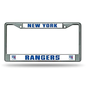 Rico Industries NHL New York Rangers Standard Chrome License Plate Frame, 6 x 12.25-inches