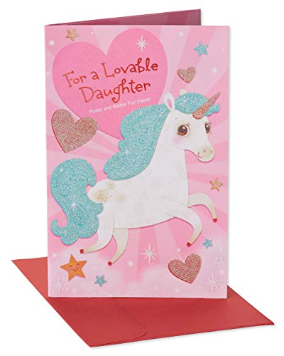American Greetings Unicorn Valentine's Day Card for Daughter with Stickers (Magical)