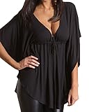 ZANZEA Women Sexy Loose V-neck Batwing Sleeve Tunic Short Sleeve Tops Blouse