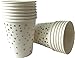 Party Plates and Cups -72 & 144 Piece Fancy Paper Plates with Cups- Gold Polka Dot Paper Plates and Cups- 9
