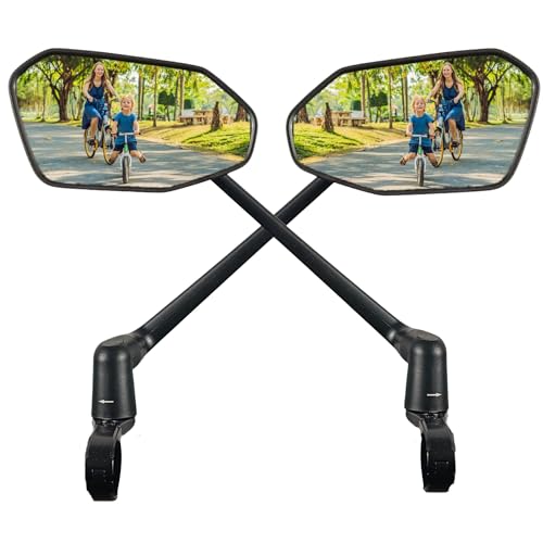 REEZER RS3 Fahrradspiegel | E-Bike & E-Scooter | Rückspiegel | 22-25,4 mm Lenker | PAAR