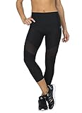 RBX Active womens High Waisted Ventilated Mesh Capri Leggings,Black,Medium
