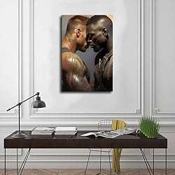 HMLZSJ Nude Muscle Male Torso Portrait Art Gay